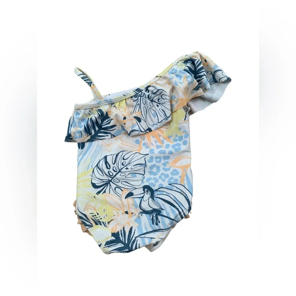 Ruffle Butts Size 12-18 Months Birds of Paradise Ruffle One Shoulder Swimsuit